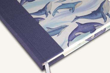 Writing book with motif Dolphins, whales